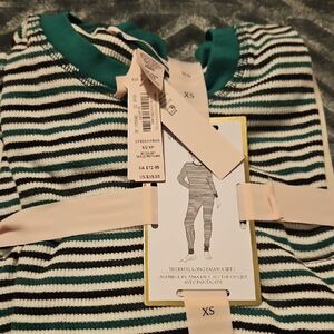 Victoria's Secret Green and White Striped Set